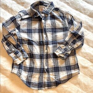 Blue and White Plaid Shirt